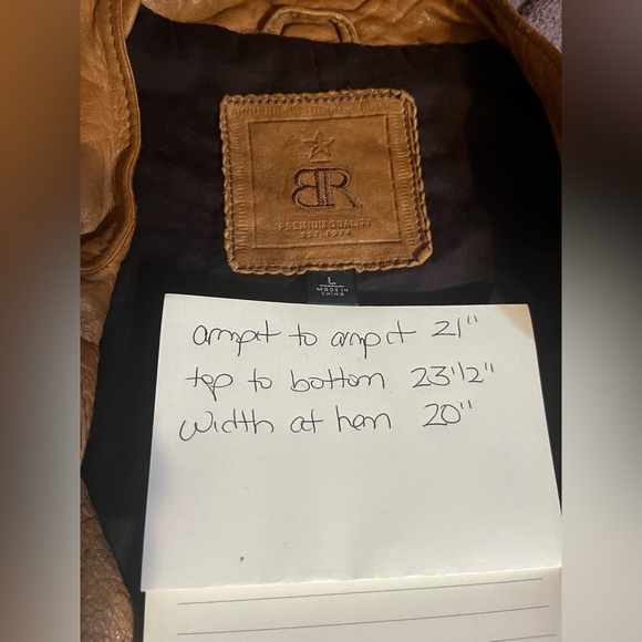 Banana Republic BR Leather Bomber Jacket Brown Size L - Picture 8 of 13